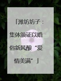 潍坊坊子：集体颁证以婚俗新风酿“爱情美满”
