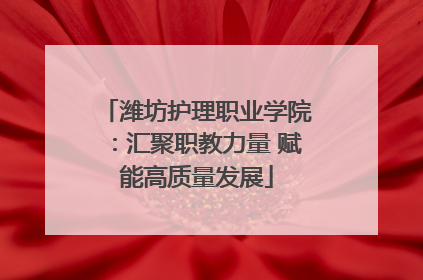 潍坊护理职业学院：汇聚职教力量 赋能高质量发展