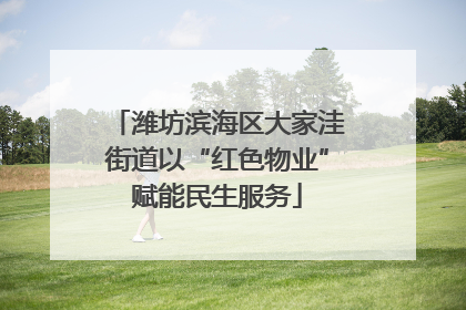 潍坊滨海区大家洼街道以“红色物业”赋能民生服务