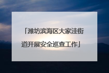 潍坊滨海区大家洼街道开展安全巡查工作