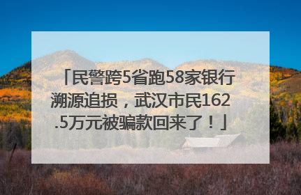 民警跨5省跑58家银行溯源追损，武汉市民162.5万元被骗款回来了！
