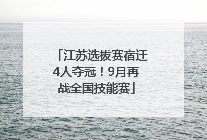 江苏选拔赛宿迁4人夺冠！9月再战全国技能赛