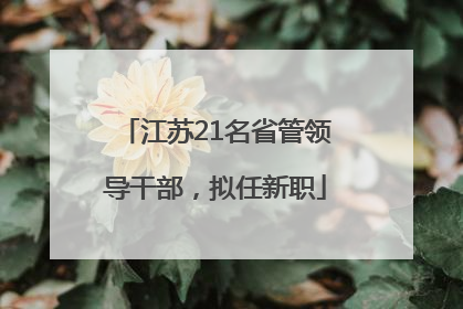 江苏21名省管领导干部，拟任新职