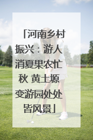 河南乡村振兴：游人消夏果农忙秋 黄土塬变游园处处皆风景