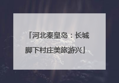 河北秦皇岛：长城脚下村庄美旅游兴