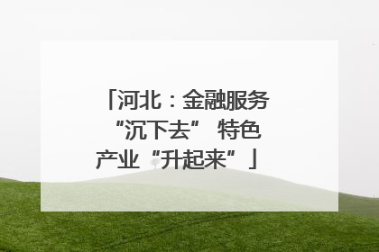 河北：金融服务“沉下去” 特色产业“升起来”