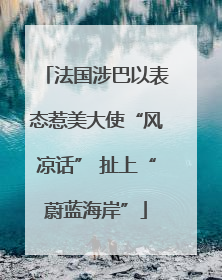 法国涉巴以表态惹美大使“风凉话” 扯上“蔚蓝海岸”