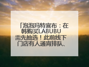 泡泡玛特宣布：在韩购买LABUBU需先抽选！此前线下门店有人通宵排队、吵架动手