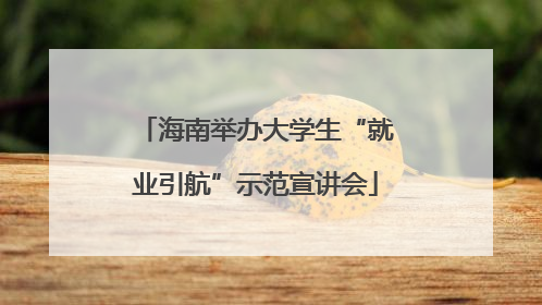 海南举办大学生“就业引航”示范宣讲会
