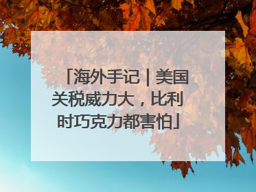 海外手记｜美国关税威力大，比利时巧克力都害怕