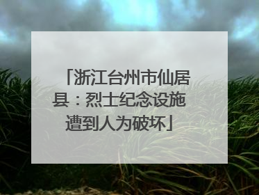浙江台州市仙居县：烈士纪念设施遭到人为破坏