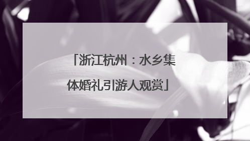 浙江杭州：水乡集体婚礼引游人观赏