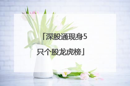 深股通现身5只个股龙虎榜