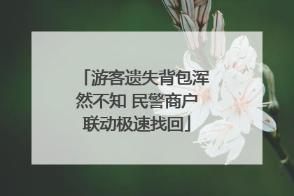 游客遗失背包浑然不知 民警商户联动极速找回