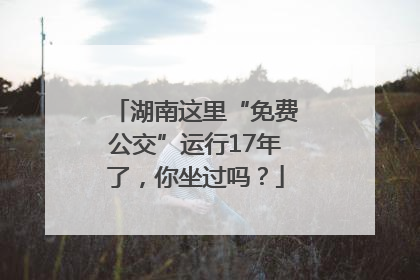 湖南这里“免费公交”运行17年了，你坐过吗？