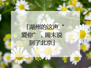湖州的这声“爱你”，周末说到了北京
