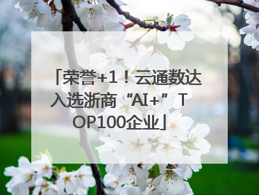 荣誉+1！云通数达入选浙商“AI+”TOP100企业