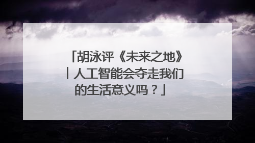 胡泳评《未来之地》︱人工智能会夺走我们的生活意义吗？