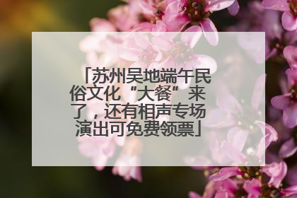 苏州吴地端午民俗文化“大餐”来了，还有相声专场演出可免费领票
