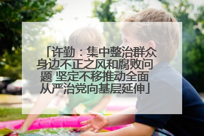 许勤：集中整治群众身边不正之风和腐败问题 坚定不移推动全面从严治党向基层延伸