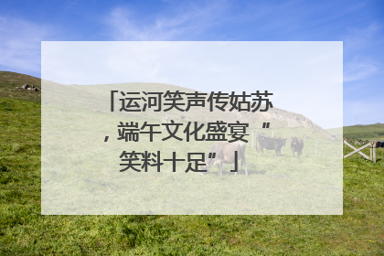 运河笑声传姑苏，端午文化盛宴“笑料十足”