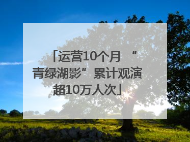 运营10个月 “青绿湖影”累计观演超10万人次