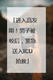 进入高发期！男子被咬后，紧急送入ICU抢救