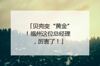 贝壳变“黄金”！福州这位总经理，厉害了！