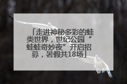 走进神秘多彩的蛙类世界，世纪公园“蛙蛙奇妙夜”开启招募，暑假共18场