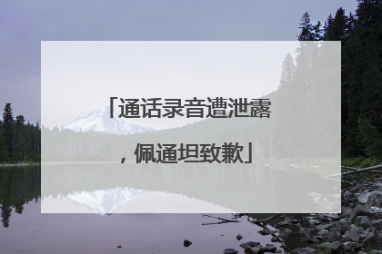 通话录音遭泄露，佩通坦致歉