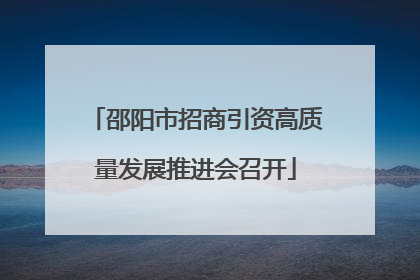 邵阳市招商引资高质量发展推进会召开
