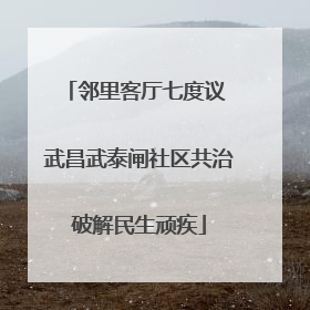 邻里客厅七度议 武昌武泰闸社区共治破解民生顽疾