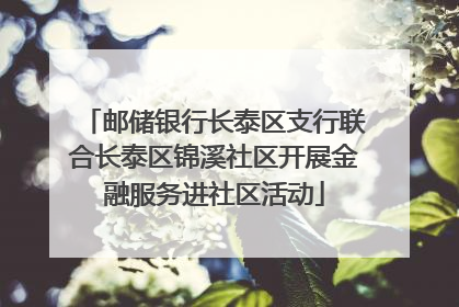 邮储银行长泰区支行联合长泰区锦溪社区开展金融服务进社区活动