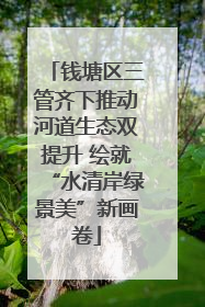 钱塘区三管齐下推动河道生态双提升 绘就“水清岸绿景美”新画卷