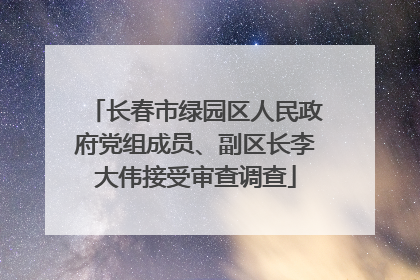 长春市绿园区人民政府党组成员、副区长李大伟接受审查调查