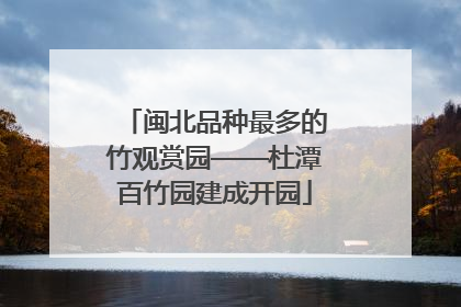 闽北品种最多的竹观赏园——杜潭百竹园建成开园