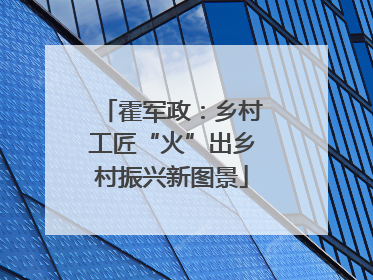 霍军政：乡村工匠“火”出乡村振兴新图景