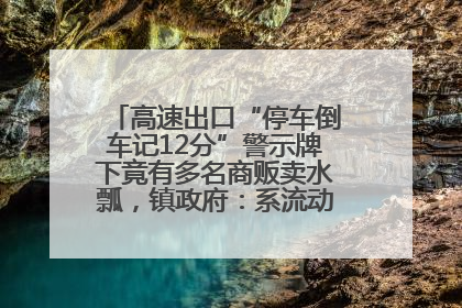 高速出口“停车倒车记12分”警示牌下竟有多名商贩卖水瓢，镇政府：系流动摊位，已多次劝离
