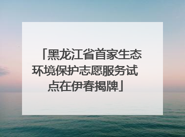 黑龙江省首家生态环境保护志愿服务试点在伊春揭牌