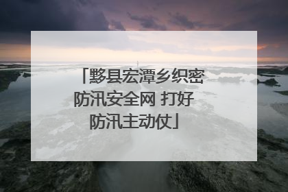 黟县宏潭乡织密防汛安全网 打好防汛主动仗