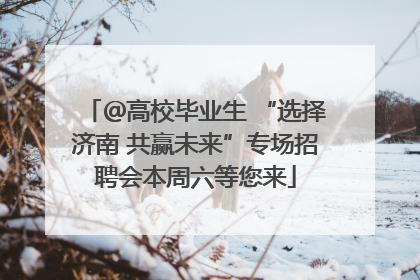 ＠高校毕业生 “选择济南 共赢未来”专场招聘会本周六等您来