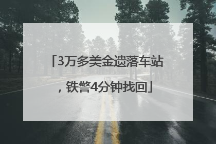 3万多美金遗落车站，铁警4分钟找回