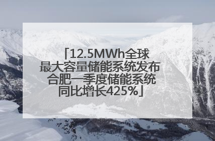12.5MWh全球最大容量储能系统发布 合肥一季度储能系统同比增长425%