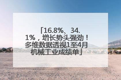 16.8%、34.1%，增长势头强劲！多维数据透视1至4月机械工业成绩单
