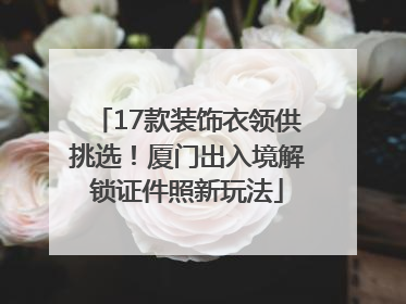 17款装饰衣领供挑选！厦门出入境解锁证件照新玩法