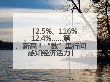 2.5%、116%、12.4%……第一、新高！“数”里行间感知经济活力