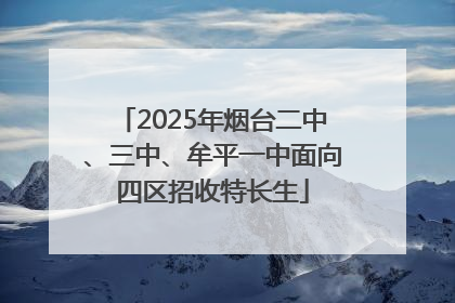 2025年烟台二中、三中、牟平一中面向四区招收特长生