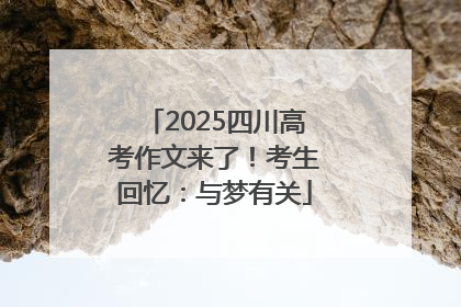 2025四川高考作文来了！考生回忆：与梦有关