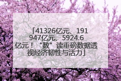 41326亿元、191947亿元、5924.6亿元！“数”读重磅数据透视经济韧性与活力
