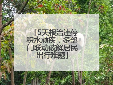 5天根治违停积水顽疾，多部门联动破解居民出行难题